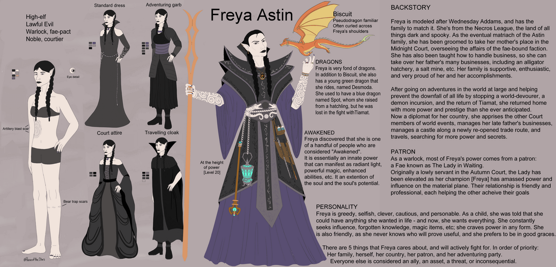Freya Astin, D&amp;D warlock